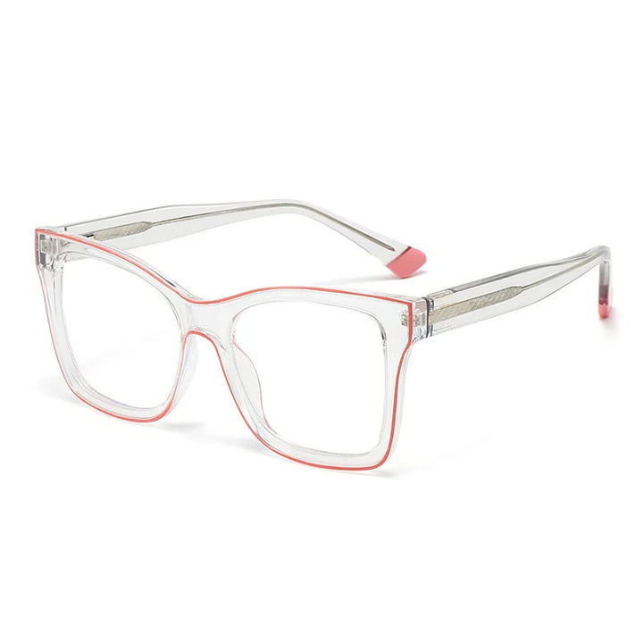 CCspace Women's Full Rim Square Cat Eye Polycarbonate Eyeglasses 301337 Full Rim CCspace Grey  