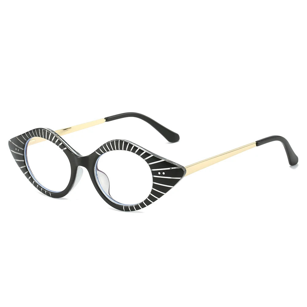 CCSpace Women's Full Rim Small Cat Eye Plastic Eyeglasses 57281 Full Rim CCspace BlackGrey  