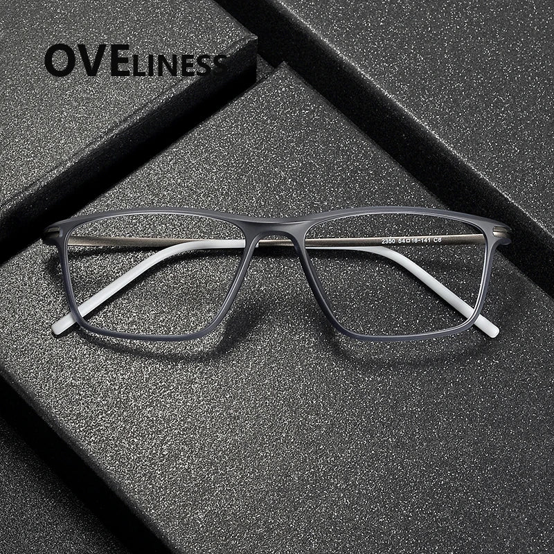 Oveliness Unisex Full Rim Square Acetate Titanium Eyeglasses 72350 Full Rim Oveliness