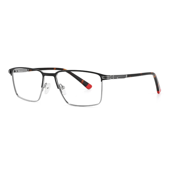 Gatenac Unisex Full Rim Square Alloy Eyeglasses Gxyj1502 Full Rim Gatenac Black  