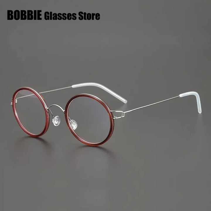 Bobbie Women's Full Rim Round Acetate Titanium Eyeglasses 224550