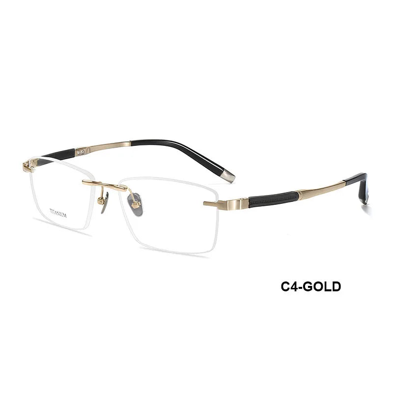 Summer Flower Women's Rimless Square Titanium Eyeglasses 90582
