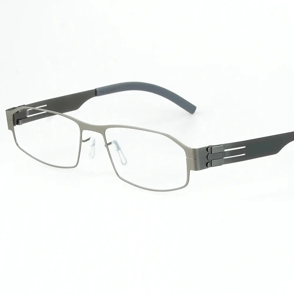 Bobbie 543018 Unisex 138mm Full Rim Square Stainless Steel Frames FuzWeb
