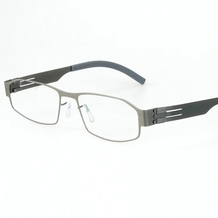 Bobbie 543018 Unisex 138mm Full Rim Square Stainless Steel Frames FuzWeb