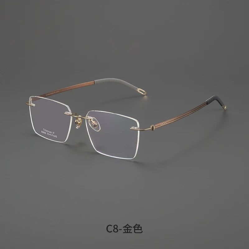 Bclear Men Rimless Square Titanium Eyeglasses MY-6066
