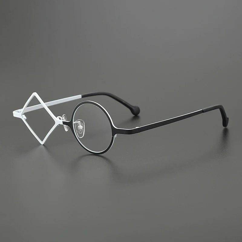 Gatenac Women's Full Rim Round Diamond Titanium Eyeglasses G85852