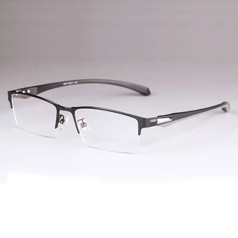 Hotony Men's Full Or Semi Rim Square Alloy Tr 90 Eyeglasses 17138 Full Rim Hotony BlackSemiRim  