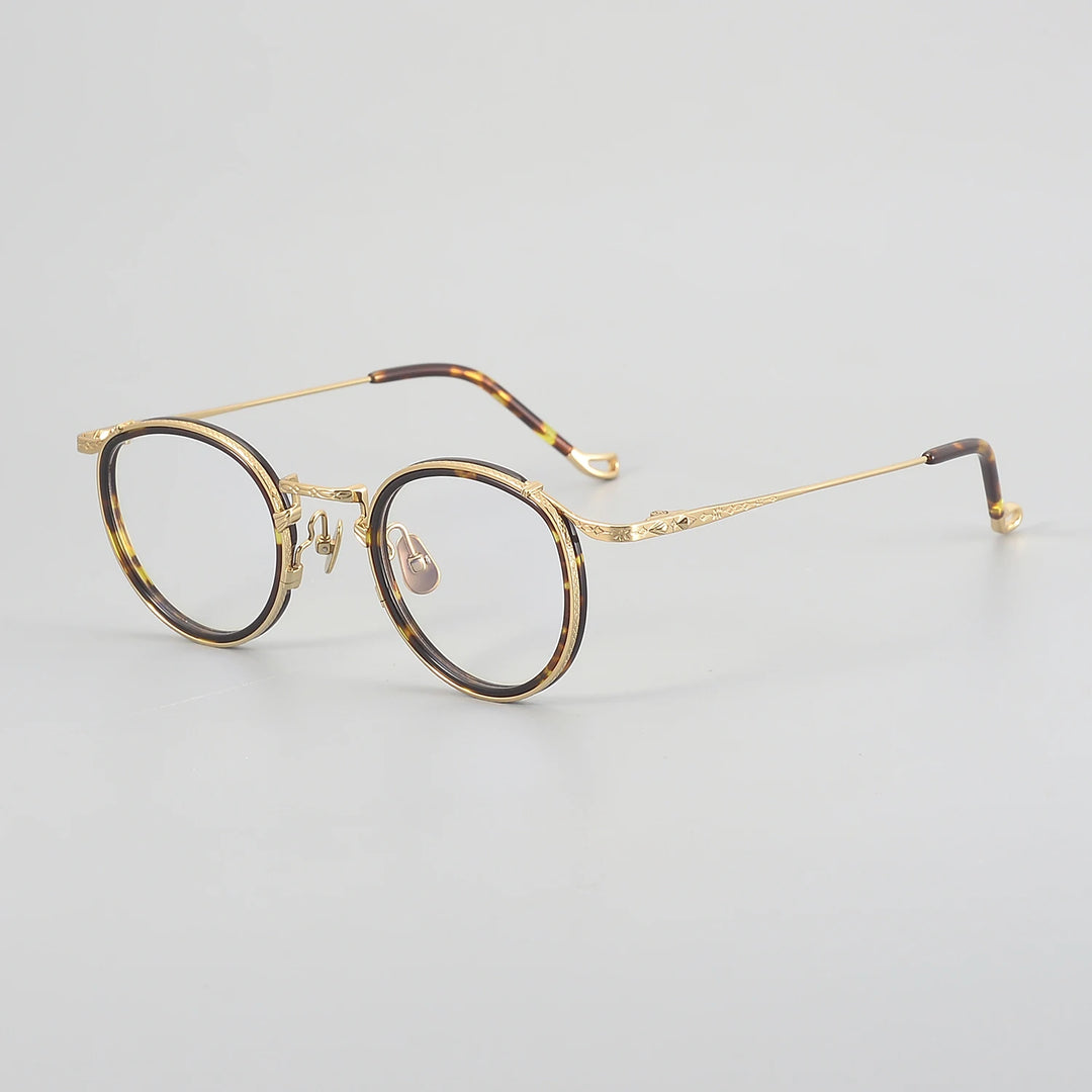 Muzz Unisex Full Rim Oval Round Titanium Acetate Eyeglasses 45013