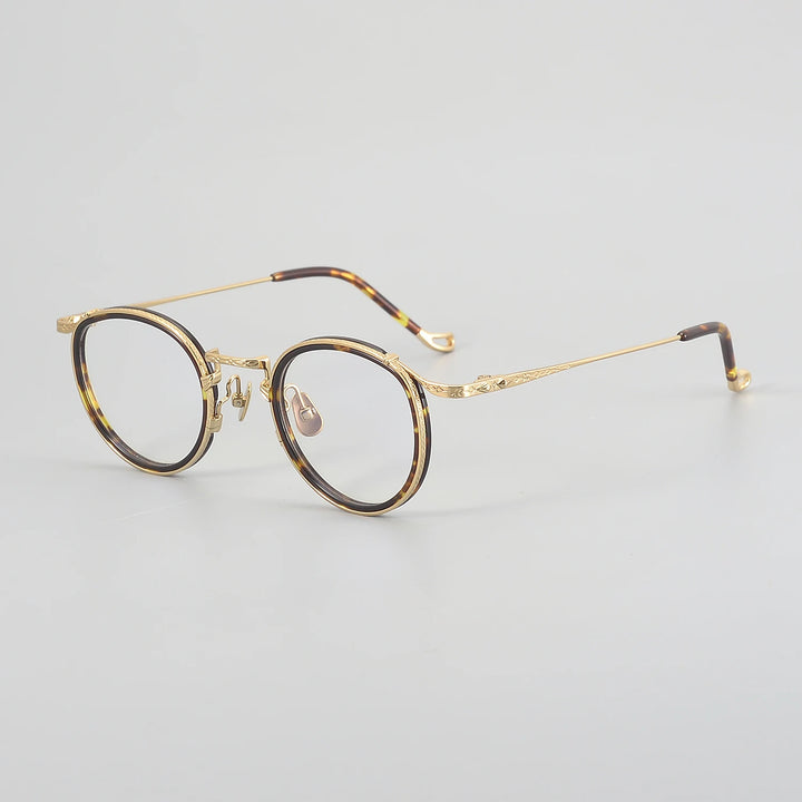 Muzz Unisex Full Rim Oval Round Titanium Acetate Eyeglasses 45013