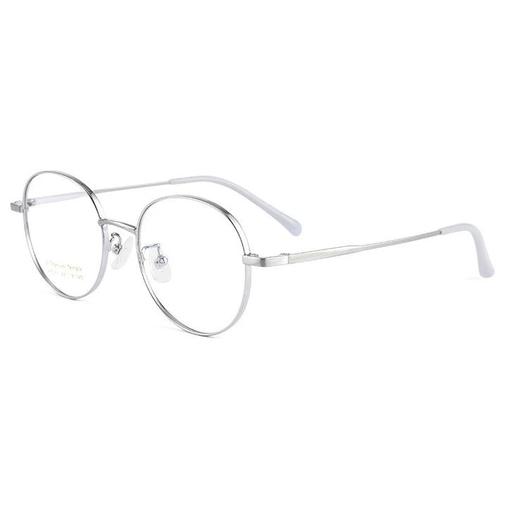 Handoer Women's Full Rim Round Square Titanium Eyeglasses 5051 Full Rim Handoer silver  