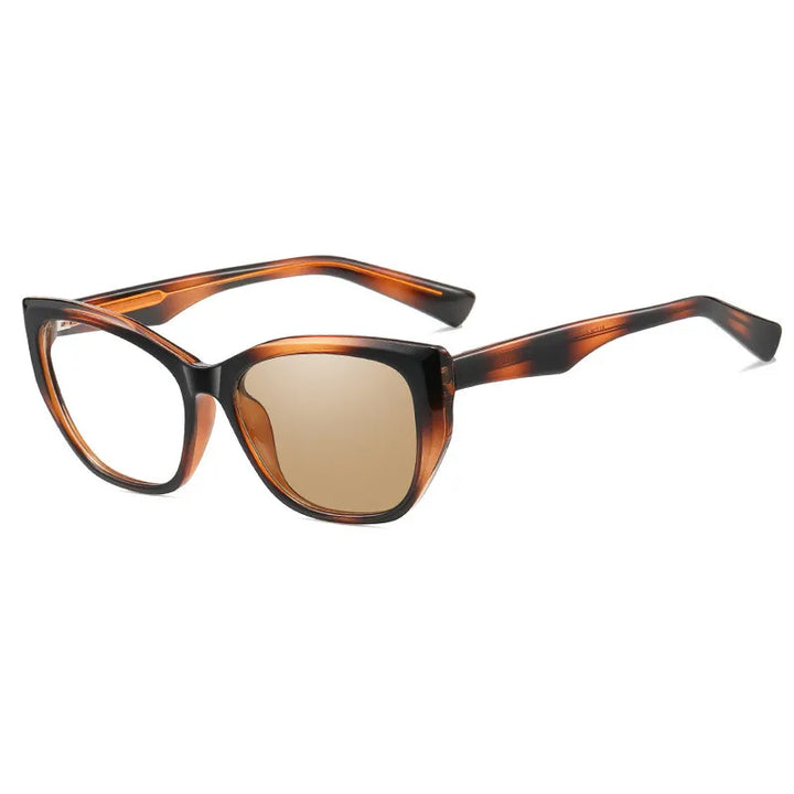 CCspace Women's Full Rim Square Tr 90 Titanium Photochromic Reading Glasses 321830