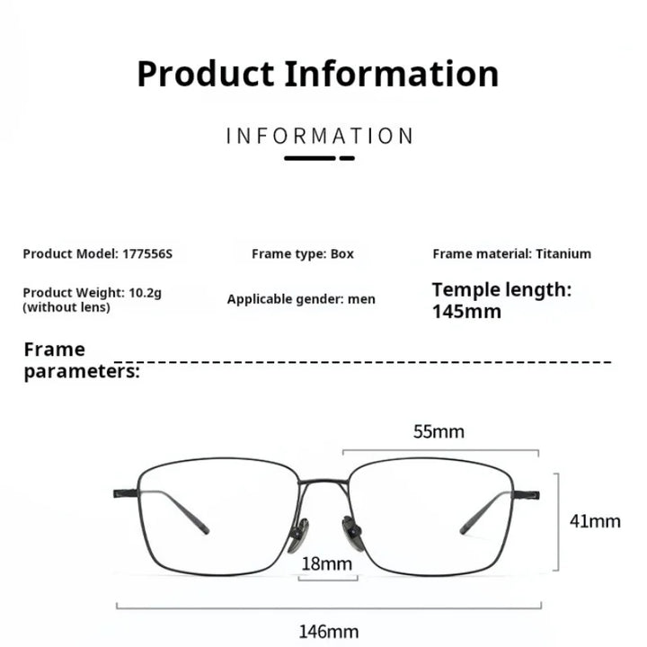 Xbora Unisex Full Rim Polygon Square Titanium Eyeglasses 177556