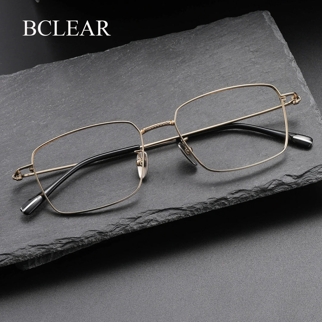 Bclear Unisex Full Rim Square Titanium Eyeglasses SM-80912