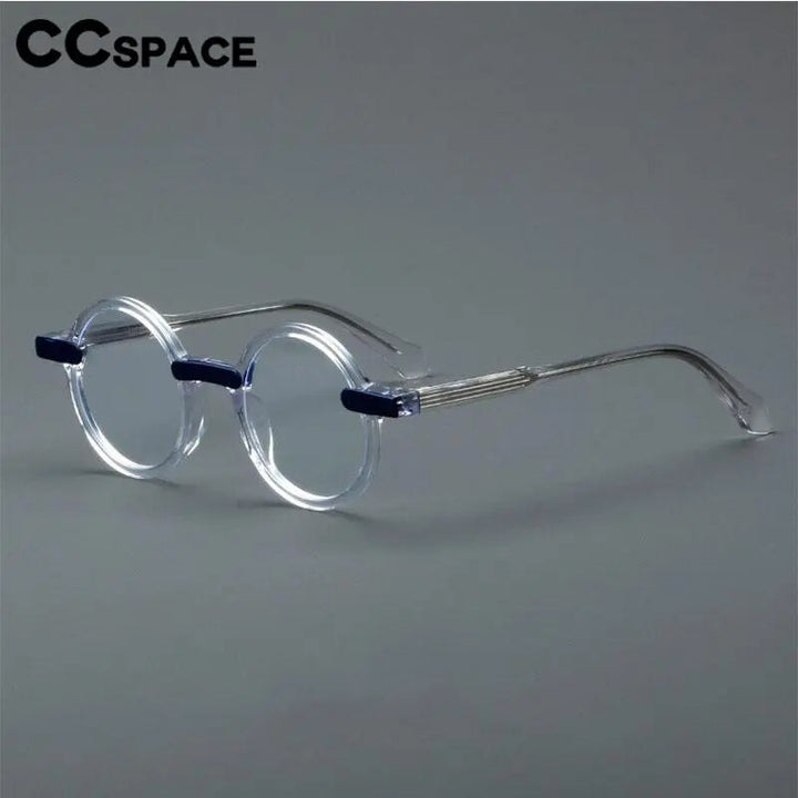 CCSpace Unisex Full Rim Round Acetate Eyeglasses 56994 Full Rim CCspace   