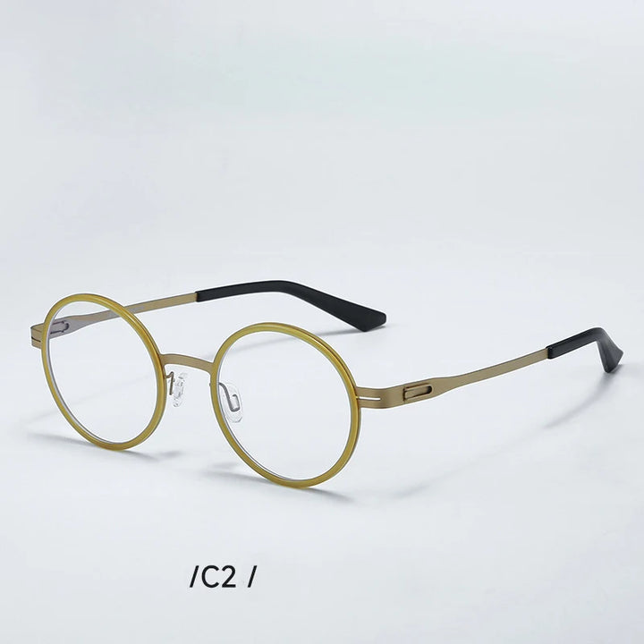 Aror Unisex Full Rim Oval Round Titanium Eyeglasses 80316