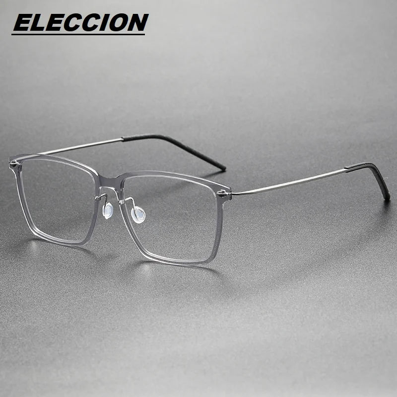 Eleccion Women's Full Rim Square Nylon Titanium Eyeglasses 6505 Full Rim Eleccion Gray CHINA