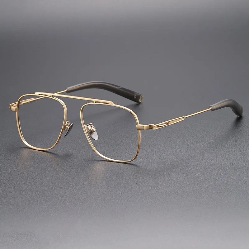 Yimaruili Men's Full Rim Oval Square Titanium Eyeglasses 369105