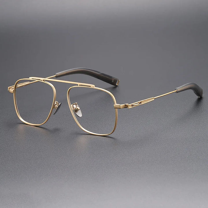 Yimaruili Men's Full Rim Oval Square Titanium Eyeglasses 369105