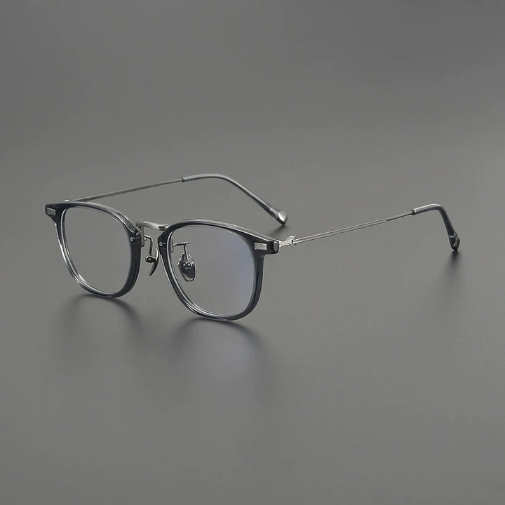 Gatenac Unisex Full Rim Round Square Acetate Titanium Eyeglasses G8003
