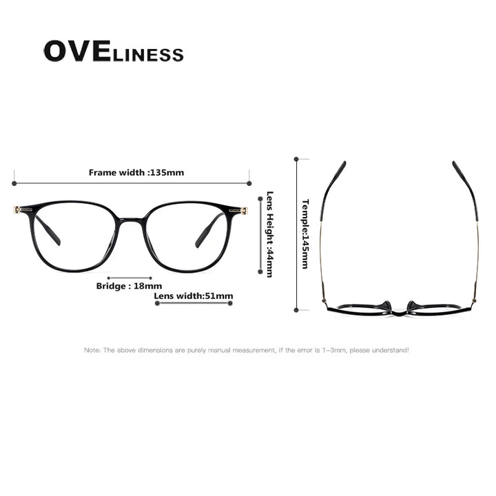 Oveliness Women's Full Rim Square Ultem Titanium Eyeglasses 8669 Full Rim Oveliness   