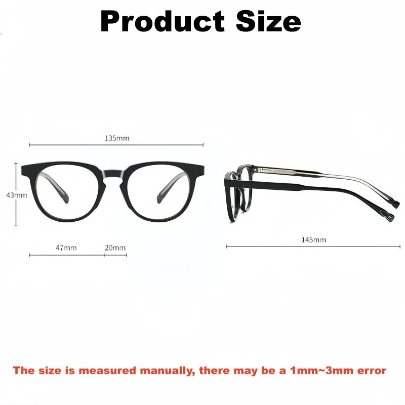 Yimaruili Women's Full Rim Round Acetate Alloy Eyeglasses 622245