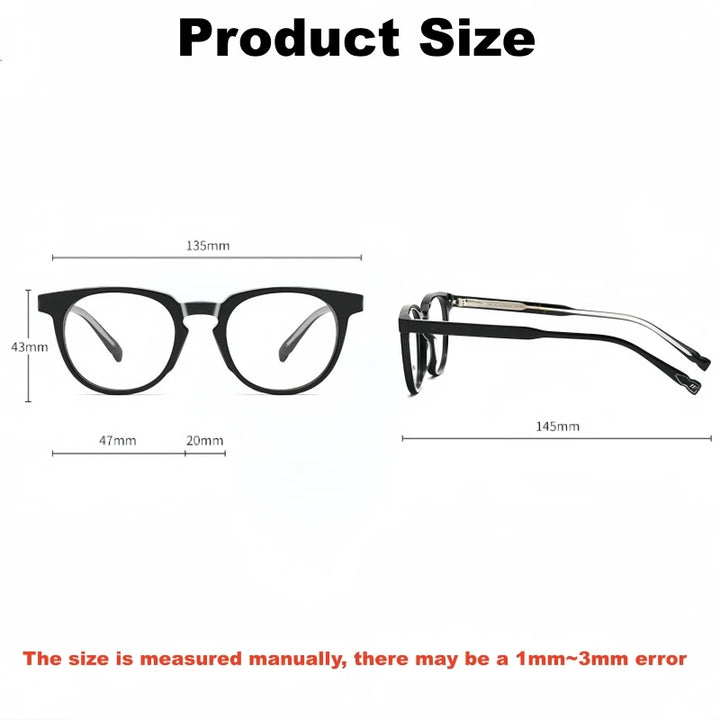 Yimaruili Women's Full Rim Round Acetate Alloy Eyeglasses 622245