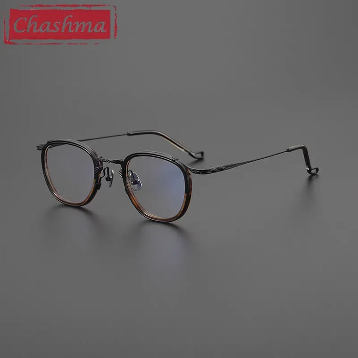 Chashma Unisex Full Rim Square Round Acetate Titanium Eyeglasses 778416.