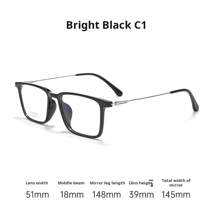Momoja Unisex Full Rim Square Tr 90 Titanium Eyeglasses 78518