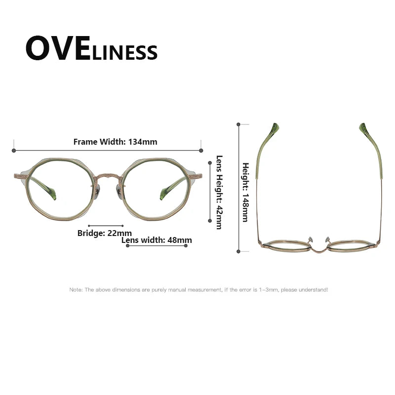 Oveliness Women's Full Rim Round Titanium Acetate Eyeglasses 926007