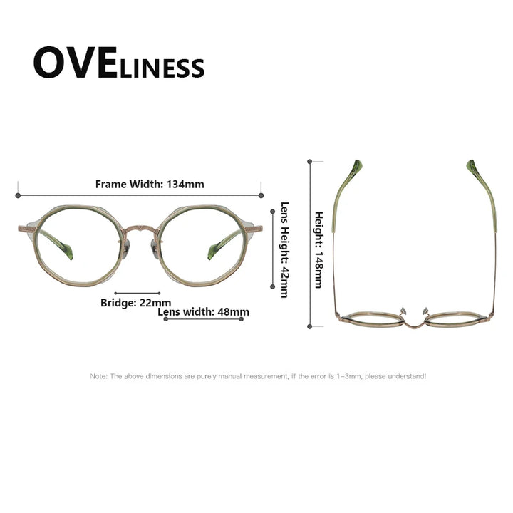 Oveliness Women's Full Rim Round Titanium Acetate Eyeglasses 926007