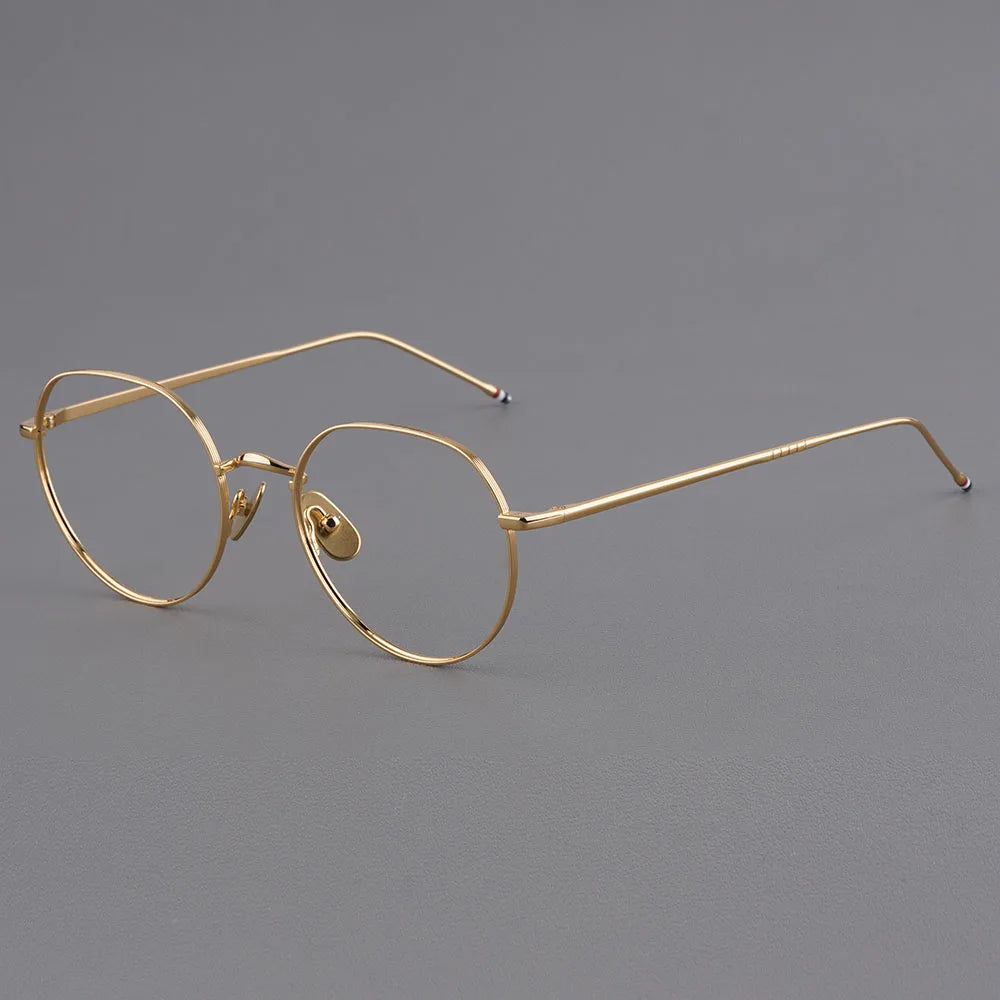 Bobbie Unisex Full Rim Flat Top Polygon Titanium Eyeglasses 612914