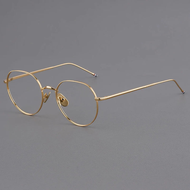 Bobbie Unisex Full Rim Flat Top Polygon Titanium Eyeglasses 612914