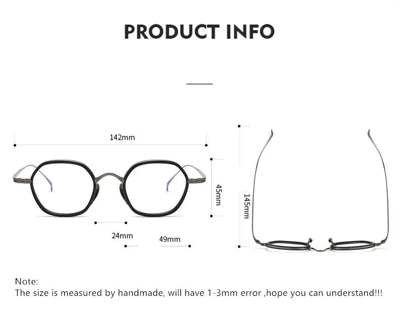 Aimee Unisex Full Rim Polygon Oval Titanium Acetate Eyeglasses 480807 Full Rim Aimee