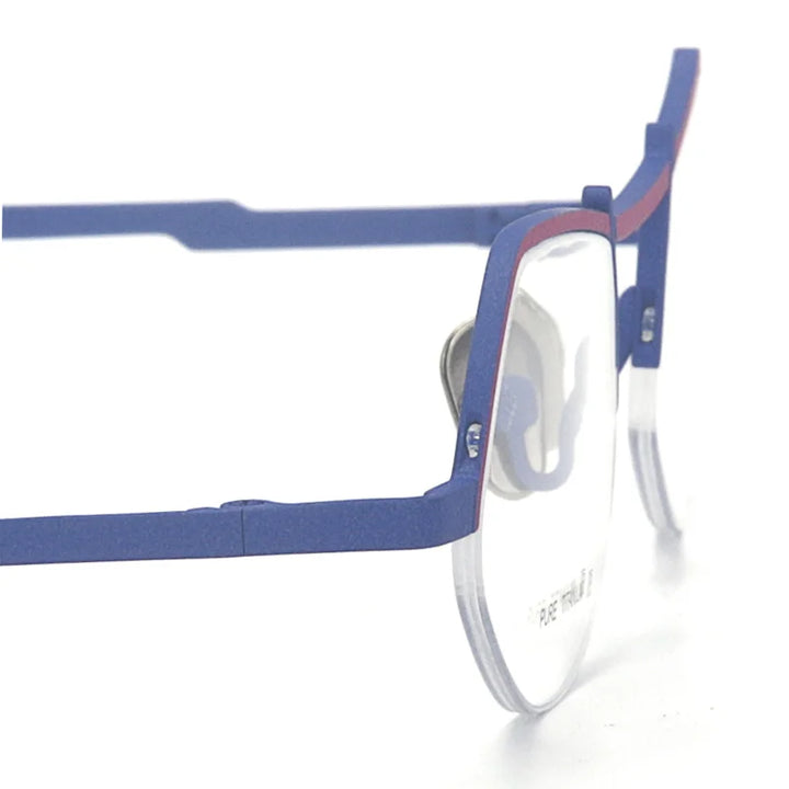 Muzz T7785 unisex small semi-rimless titanium prescription eyeglasses — view 13