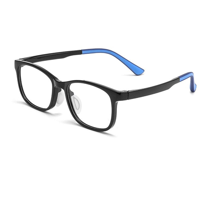 KatKani Unisex Children's Full Rim Square PC Plastic Eyeglasses 89208et Full Rim KatKani Eyeglasses Brihgt Black  