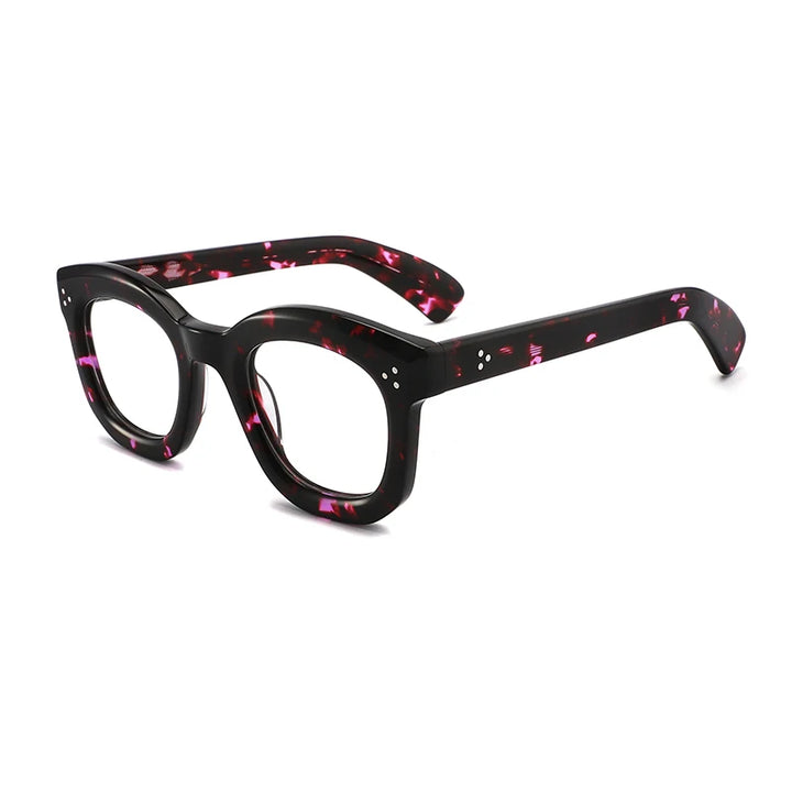 Gatenac Unisex Full Rim Square Cat Eye Thick Acetate Eyeglasses Gx1535 Full Rim Gatenac Pink Tortoiseshell