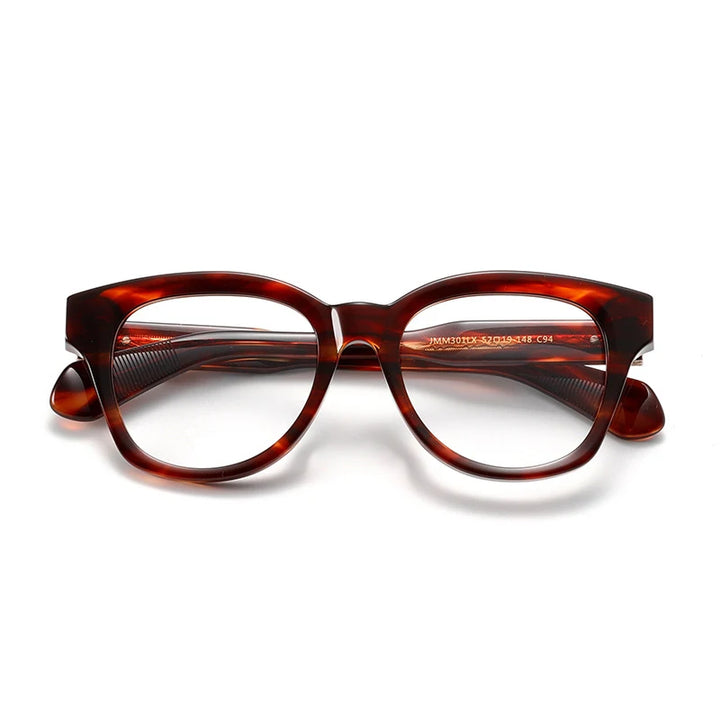 Black Mask Unisex Full Rim Oval Square Thick Acetate Eyeglasses 94301 Full Rim Black Mask Tortoise