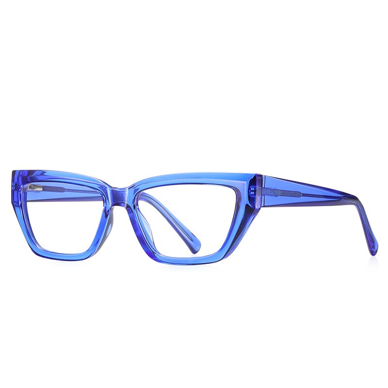 CCSpace Women's Full Rim Square Cat Eye Tr 90 Eyeglasses 56598 Full Rim CCspace C5Blue  