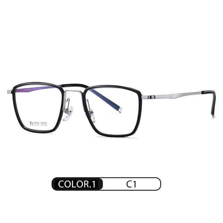 Hotochki Women's Full Rim Polygon Titanium Alloy Eyeglasses 92323 Full Rim Hotochki C1