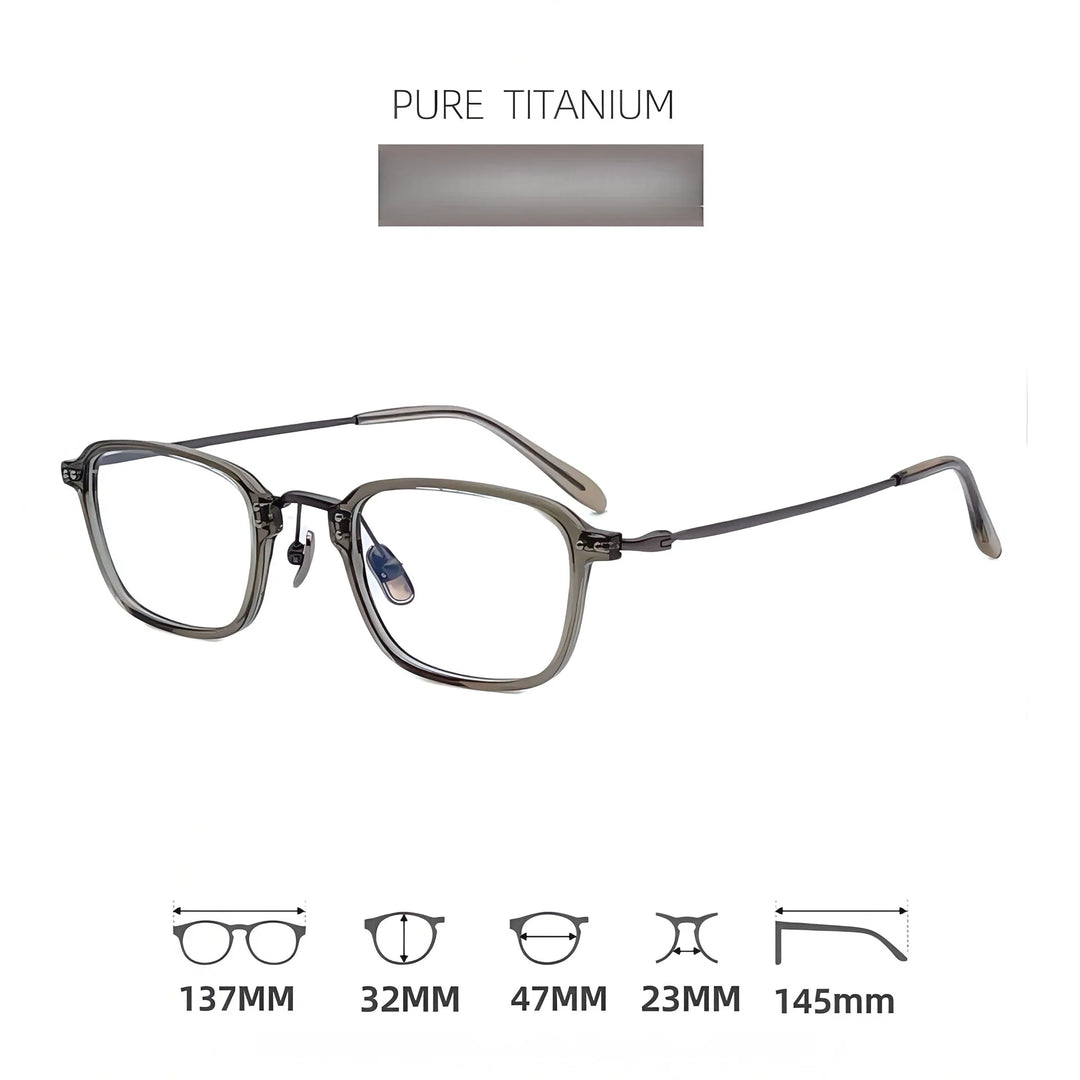 Momoja Women's Full Rim Polygon Acetate Titanium Eyeglasses 72360
