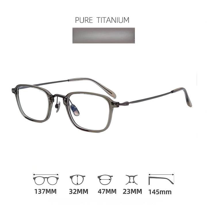 Momoja Women's Full Rim Polygon Acetate Titanium Eyeglasses 72360
