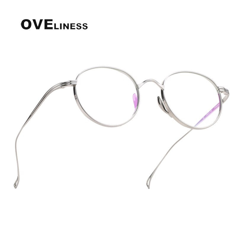 Oveliness Unisex Full Rim Round Titanium Eyeglasses 10518 Full Rim Oveliness   