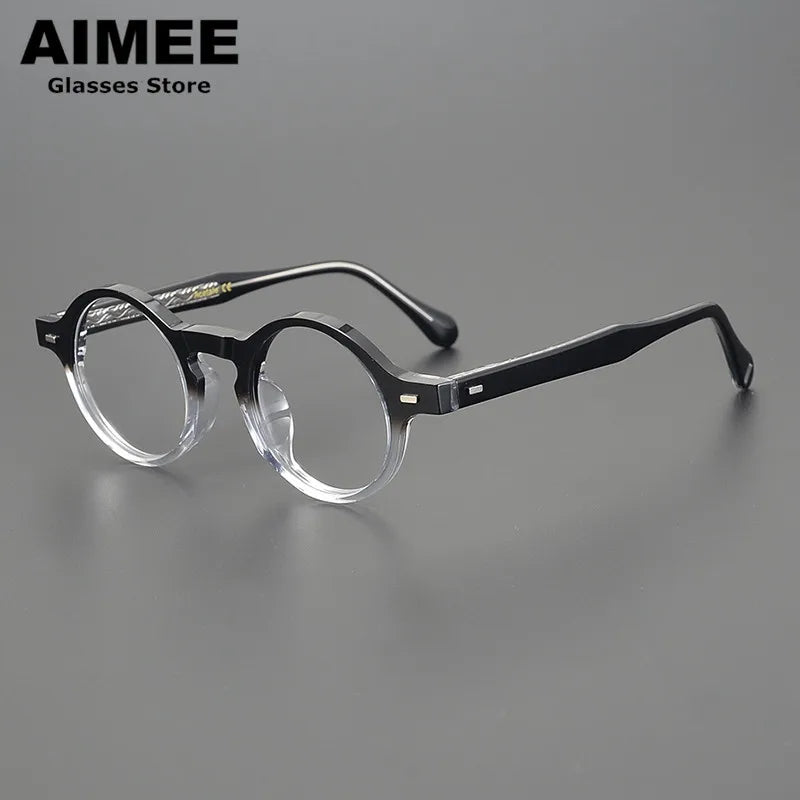 Aimee Unisex Full Rim Round Acetate Eyeglasses 29532