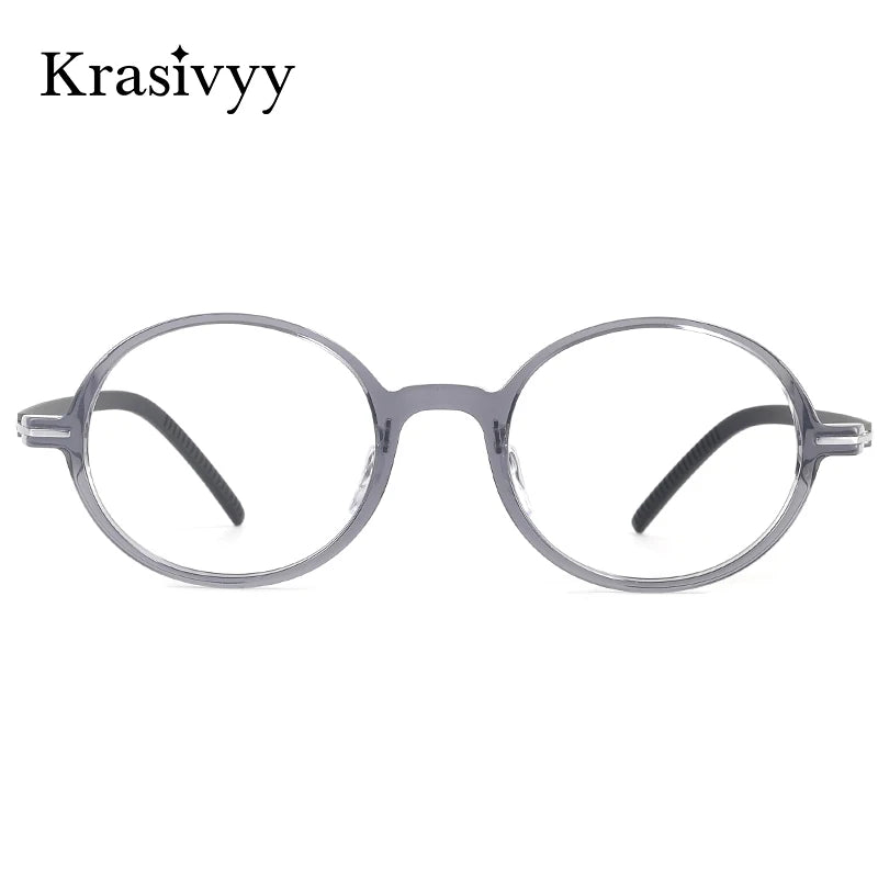 Krasivyy Men's Full Rim Round Titanium Prescription Eyeglasses KR5001B - view 2