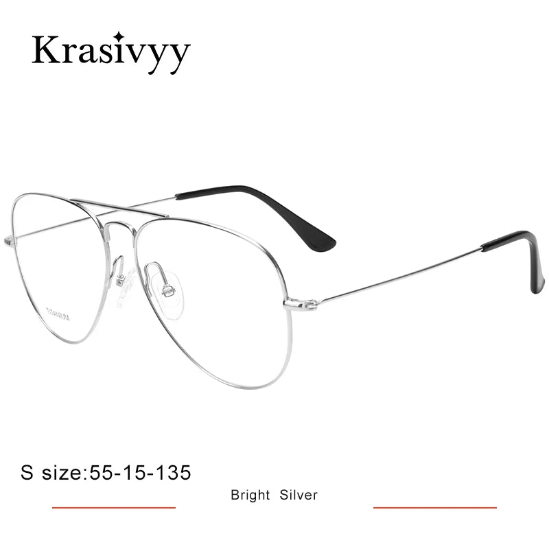 Krasivyy Unisex Full Rim Oval Double Bridge Titanium Eyeglasses 716050