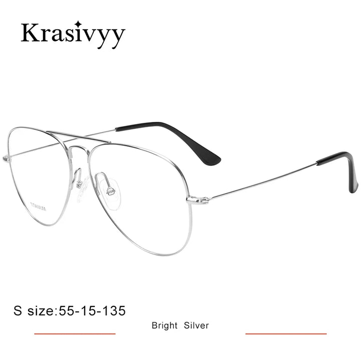 Krasivyy Unisex Full Rim Oval Double Bridge Titanium Eyeglasses 716050
