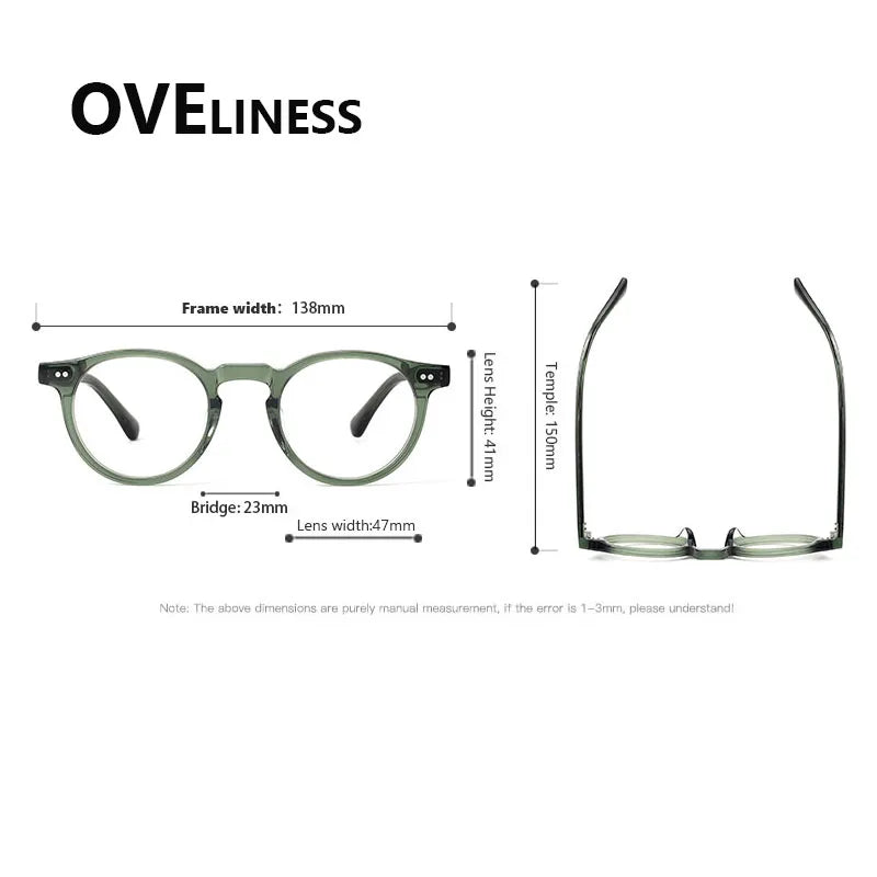 Oveliness Women's Full Rim Round Acetate Eyeglasses 398095
