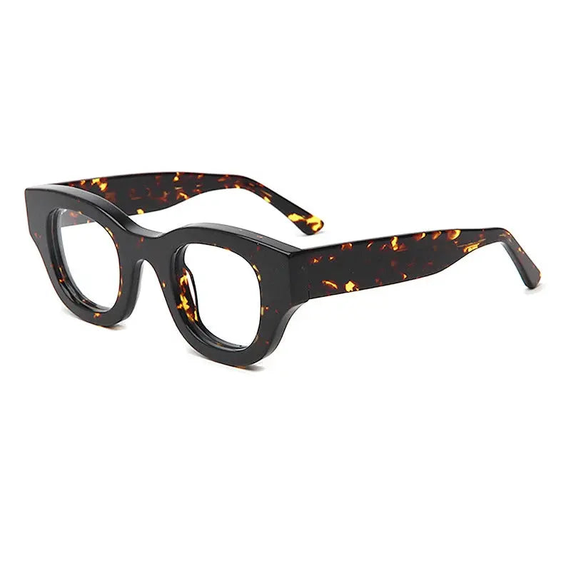 Gatenac Unisex Full Rim Square Thick Acetate Eyeglasses 237043 FuzWeb