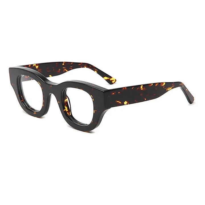 Gatenac Unisex Full Rim Square Thick Acetate Eyeglasses 237043 FuzWeb