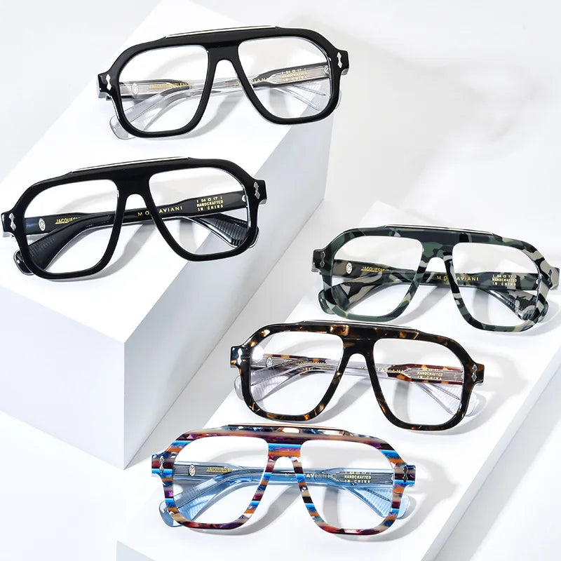 Nobler Women's Full Rim Square Acetate Double Bridge Eyeglasses 48136